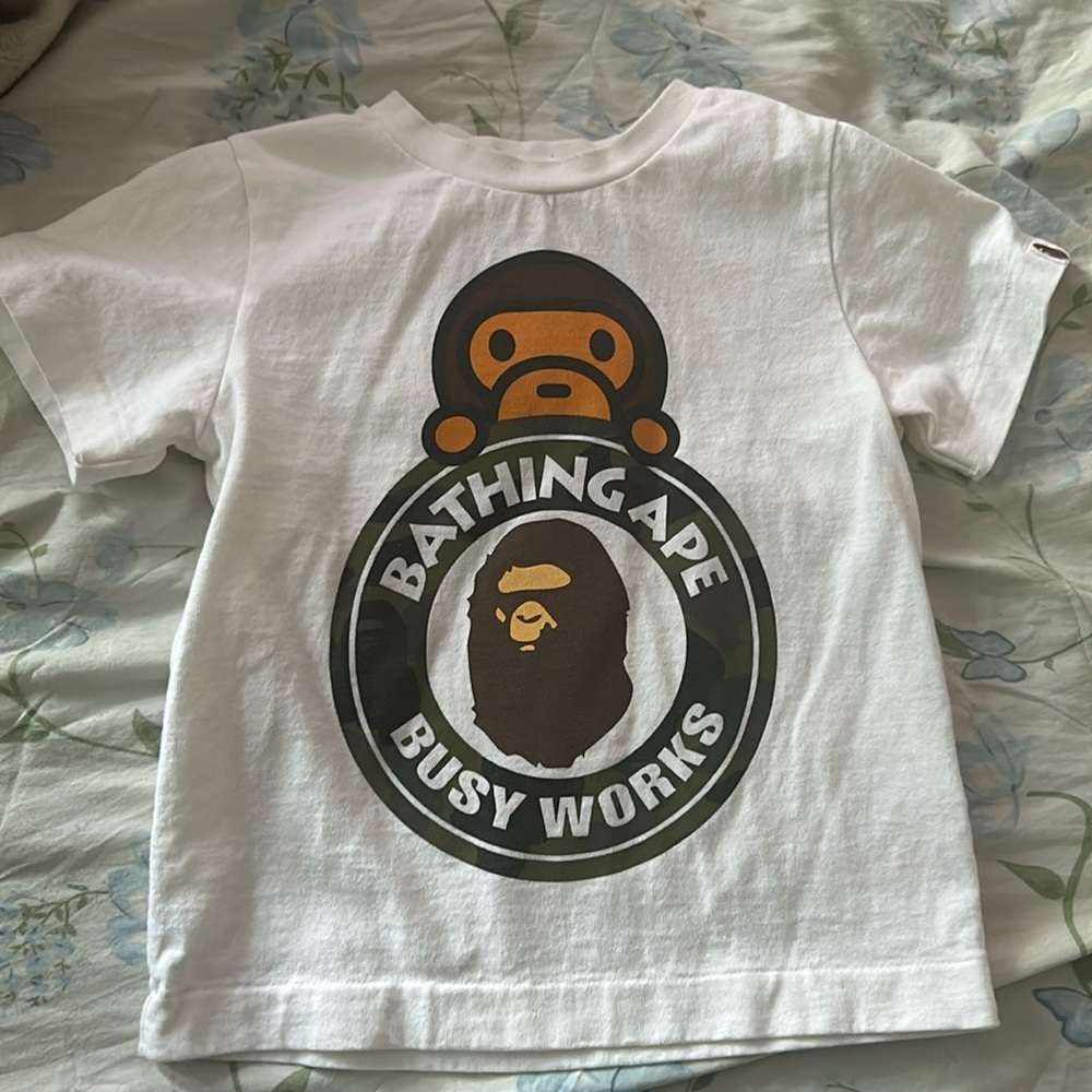 Unisex White Bape tshirt size 4t